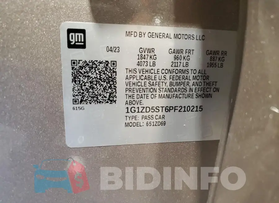 1G1ZD5ST6PF210215 Photo# 12