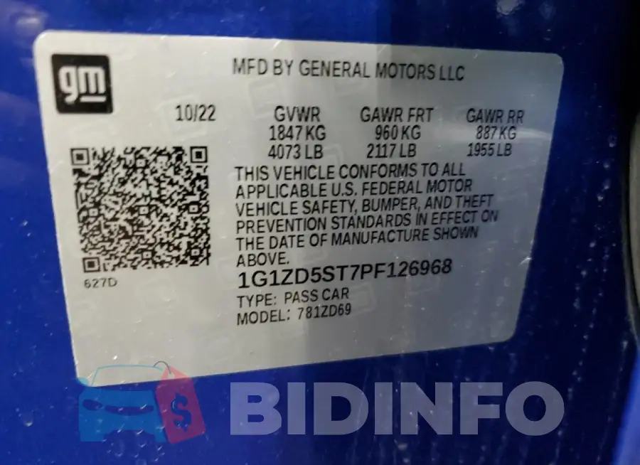 1G1ZD5ST7PF126968 Photo# 12