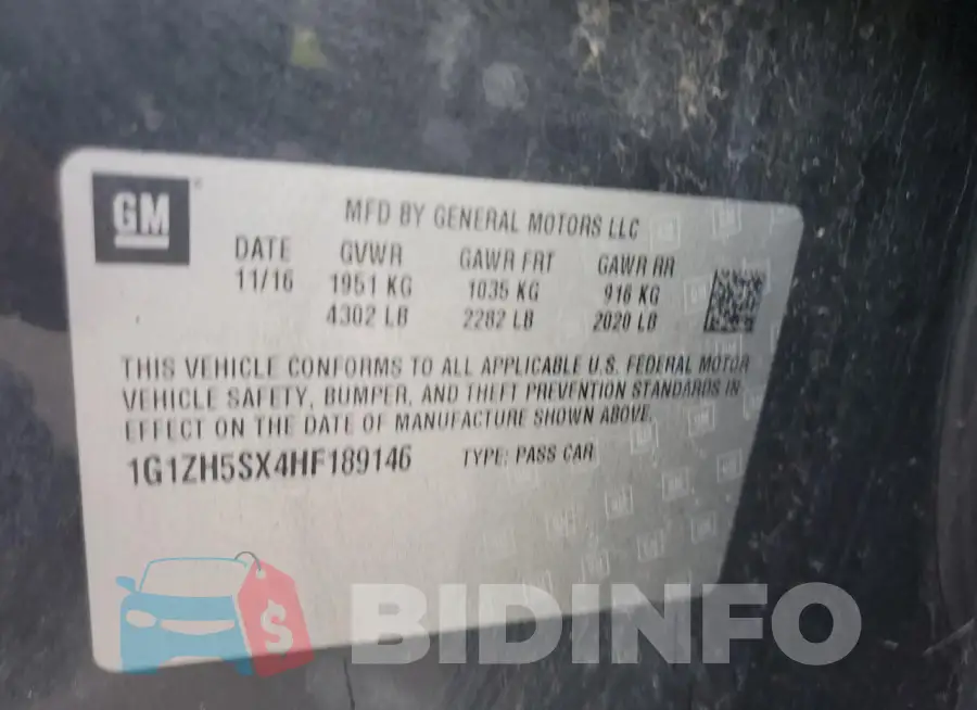 1G1ZH5SX4HF189146 Photo# 12