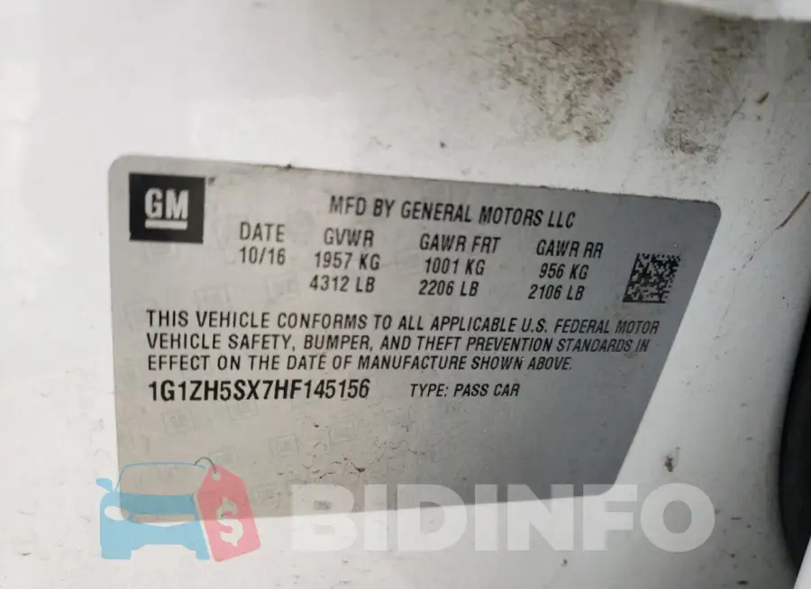1G1ZH5SX7HF145156 Photo# 12