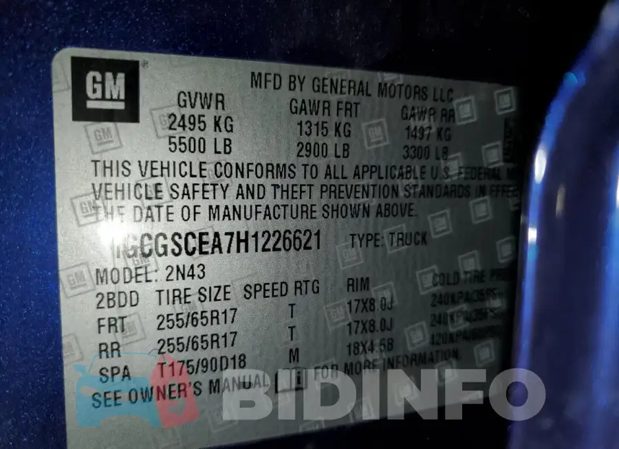 1GCGSCEA7H1226621 Photo# 12