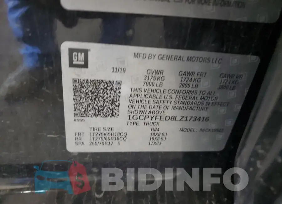 1GCPYFED8LZ173416 Photo# 12