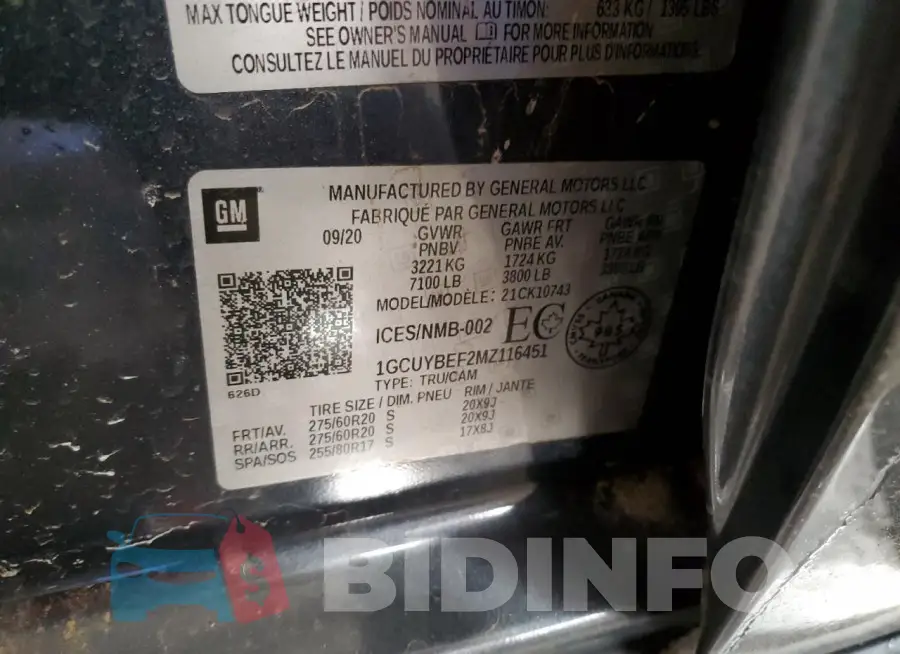 1GCUYBEF2MZ116451 Photo# 13