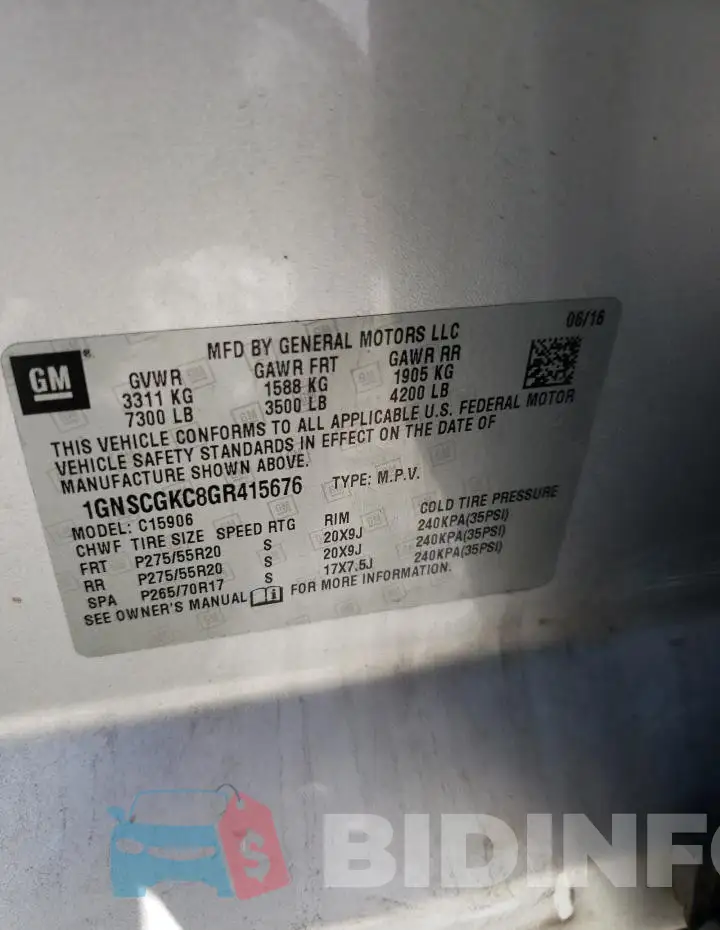 1GNSCGKC8GR415676 Photo# 13