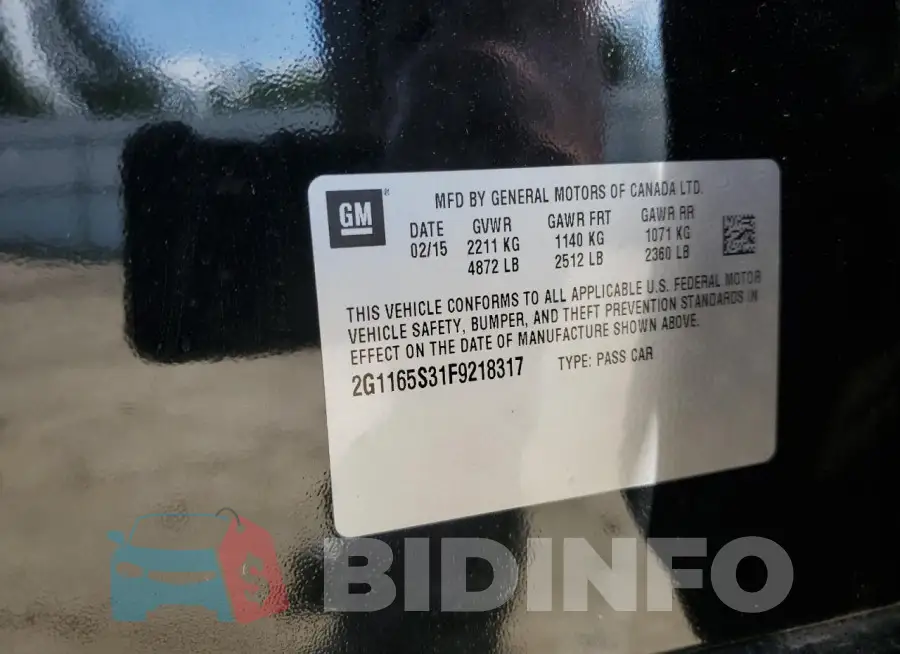 2G1165S31F9218317 Photo# 12