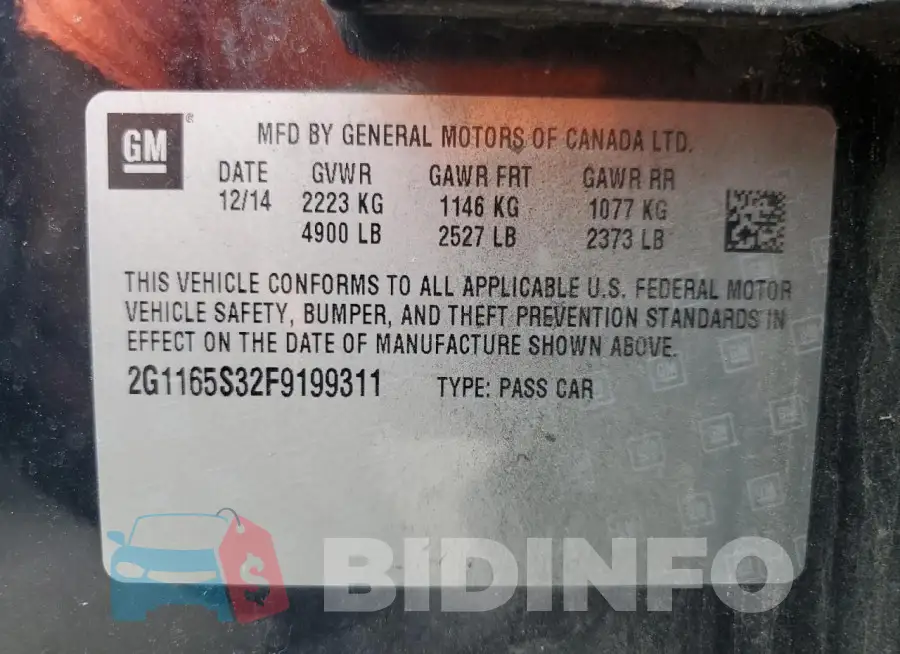 2G1165S32F9199311 Photo# 13