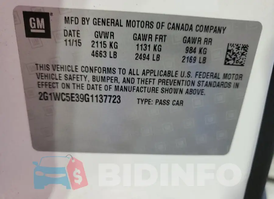 2G1WC5E39G1137723 Photo# 12