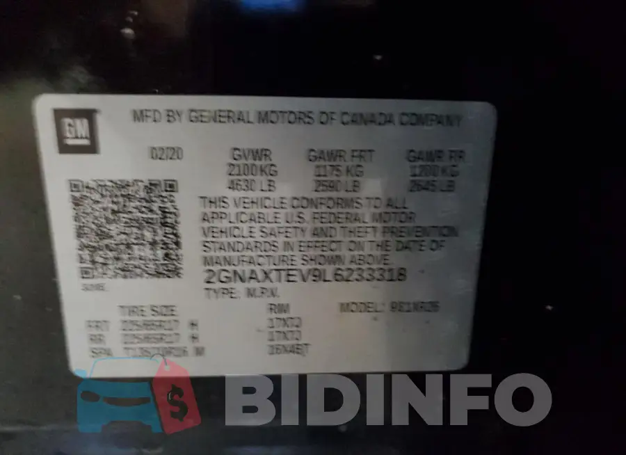2GNAXTEV9L6233318 Photo# 12
