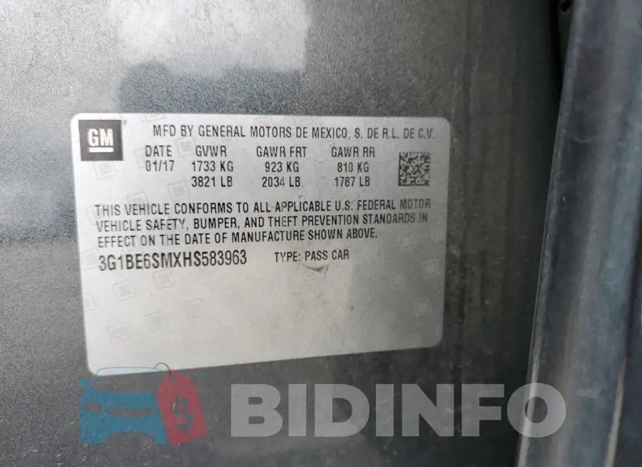 3G1BE6SMXHS583963 Photo# 12