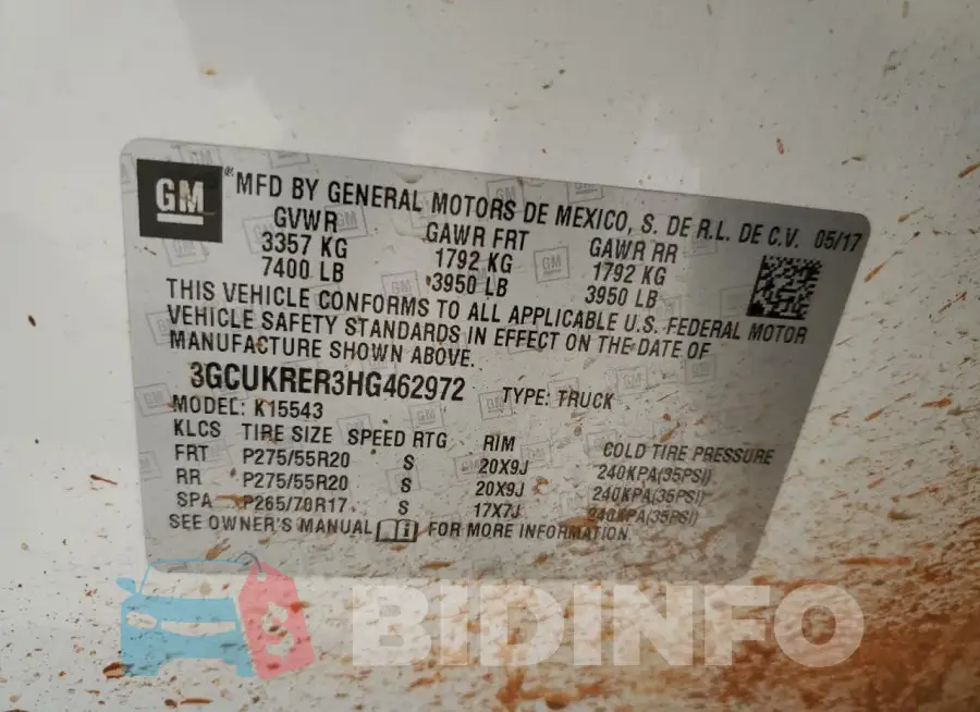 3GCUKRER3HG462972 Photo# 12