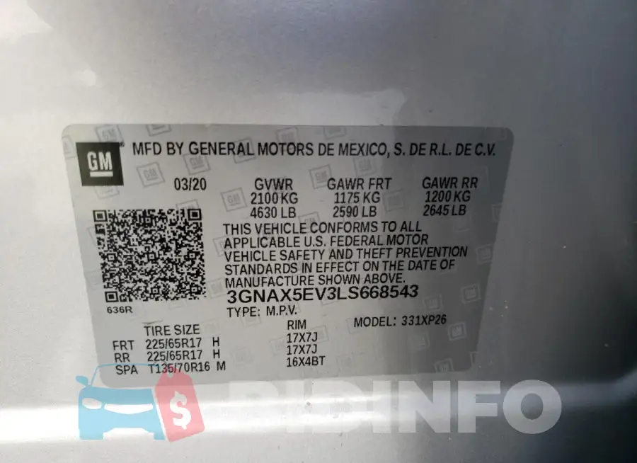 3GNAX5EV3LS668543 Photo# 13