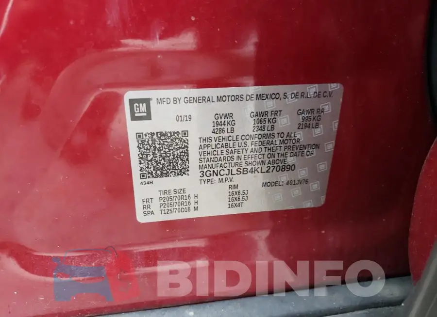 3GNCJLSB4KL270890 Photo# 12
