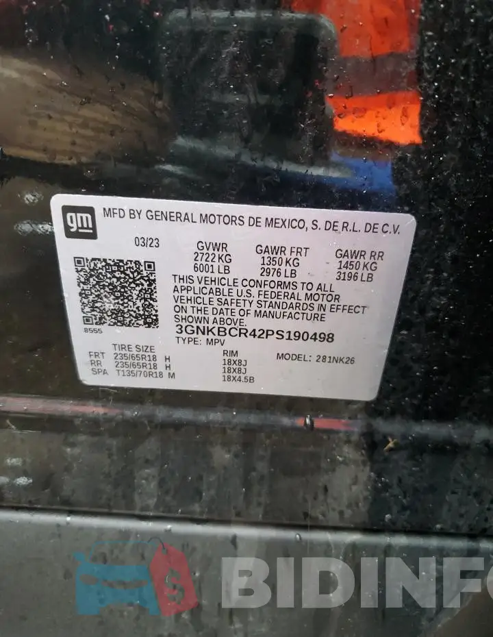 3GNKBCR42PS190498 Photo# 12