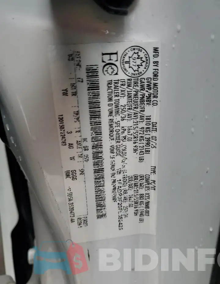 1FADP3F28FL352425 Photo# 12