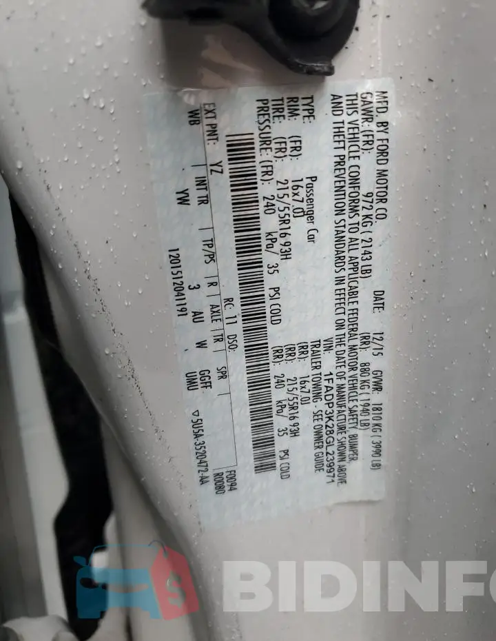 1FADP3K28GL239971 Photo# 12