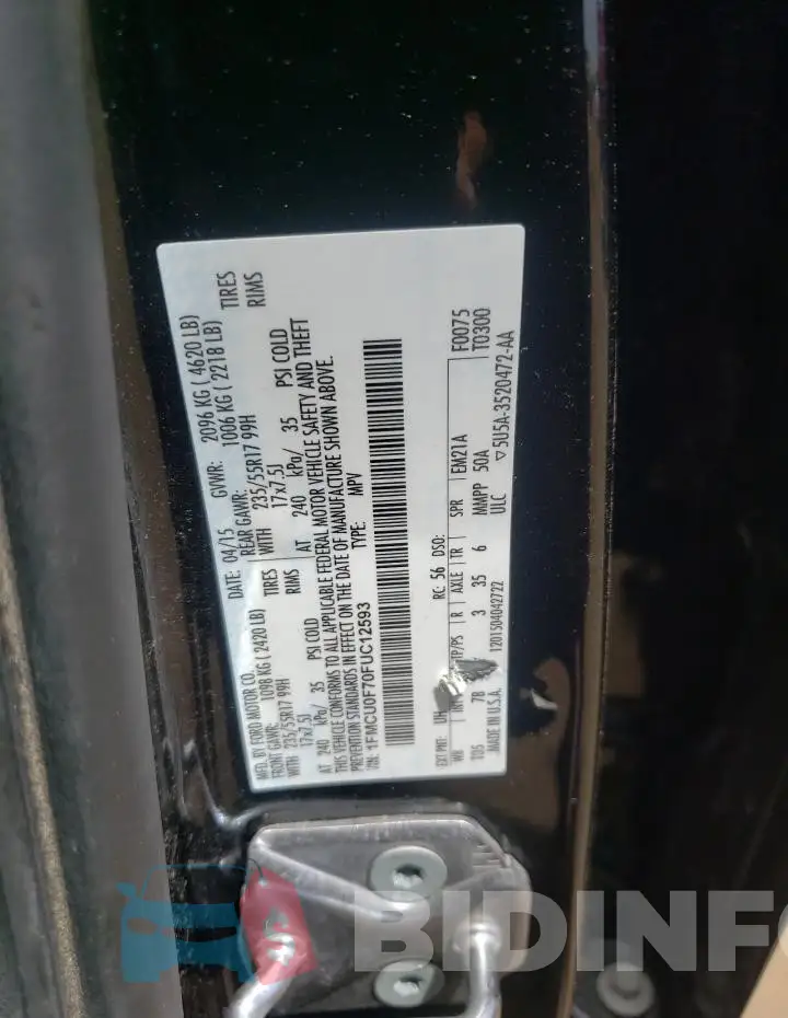 1FMCU0F70FUC12593 Photo# 13
