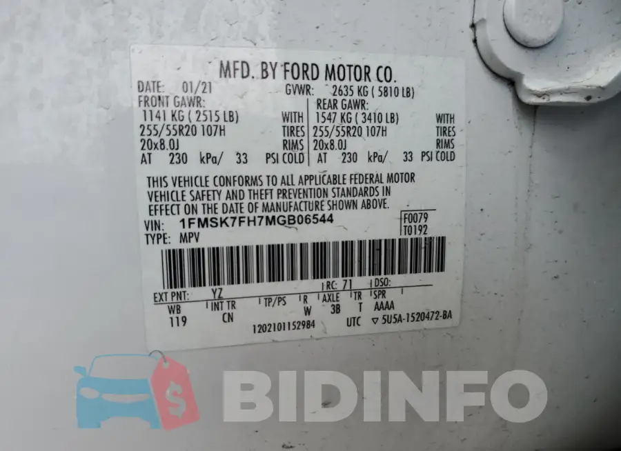 1FMSK7FH7MGB06544 Photo# 12
