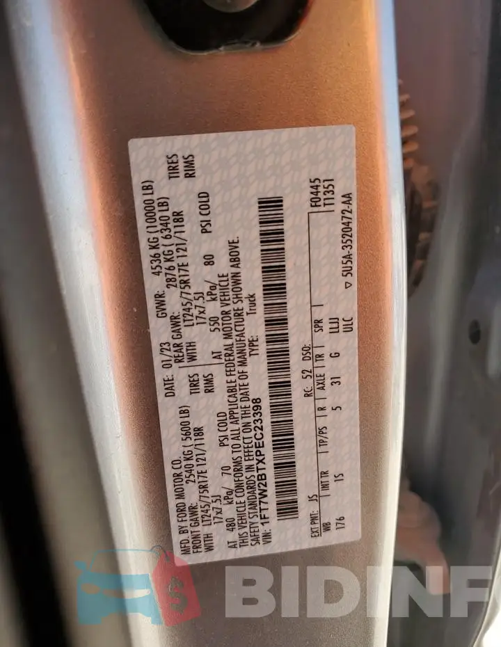 1FT7W2BTXPEC23398 Photo# 13