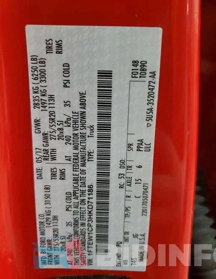 1FTEW1CP3HKD71186 Photo# 12