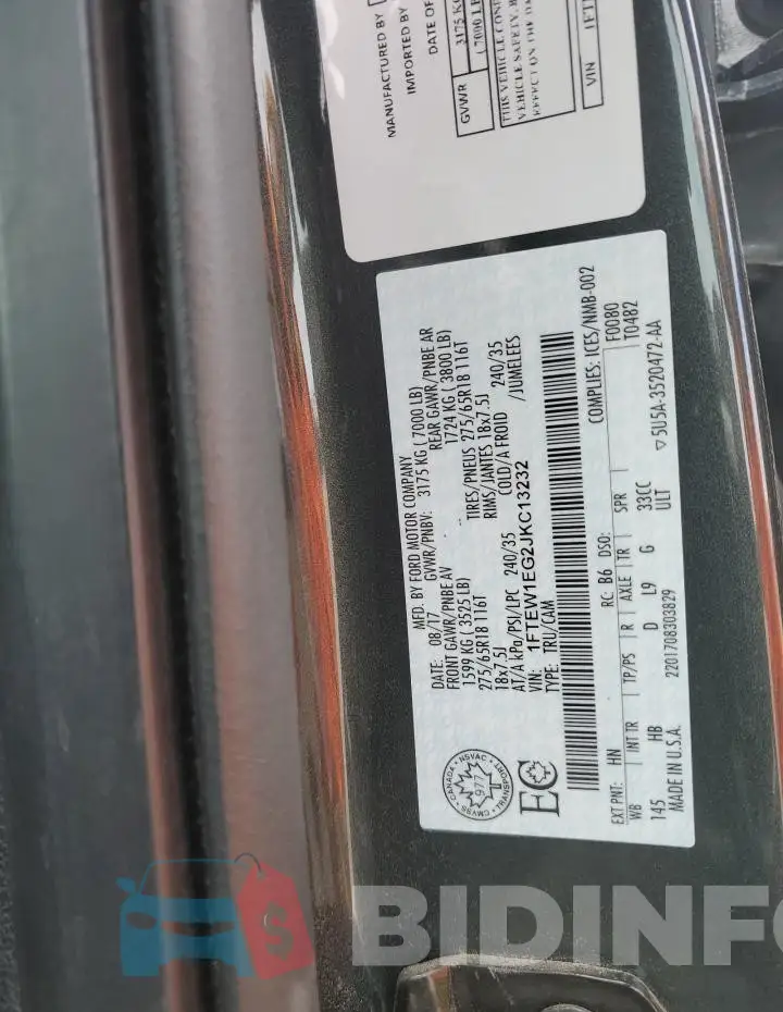 1FTEW1EG2JKC13232 Photo# 12