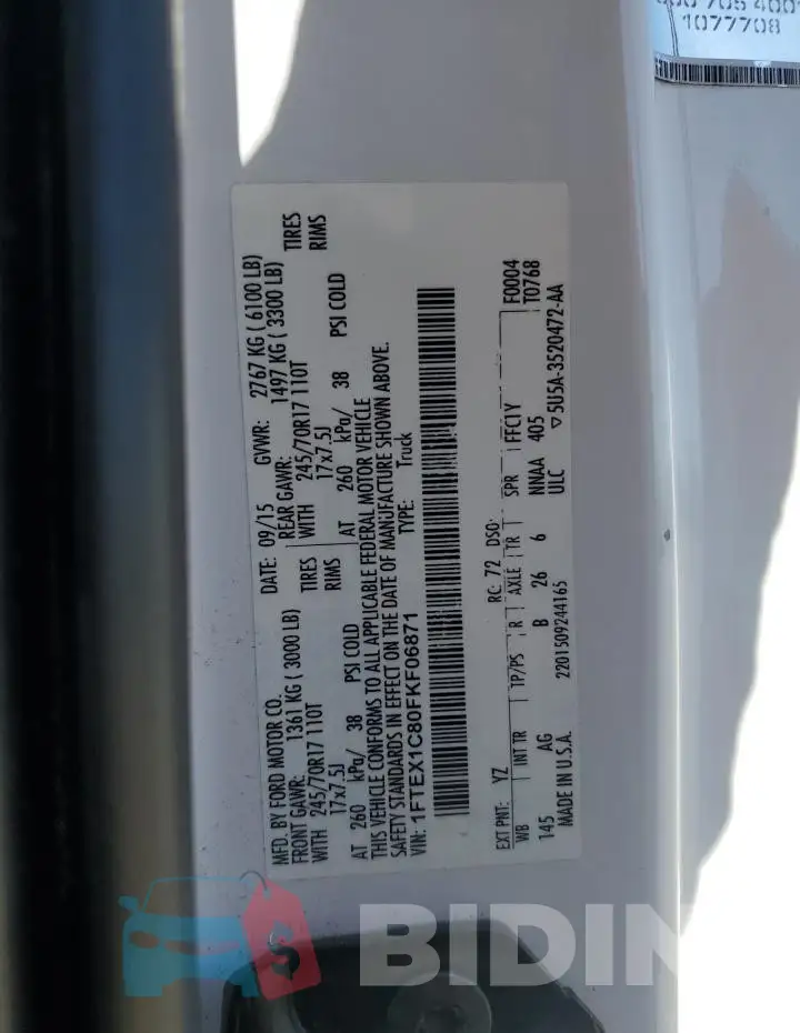 1FTEX1C80FKF06871 Photo# 13