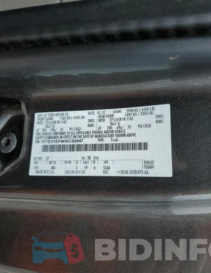 1FTEX1EP4HKC82947 Photo# 12