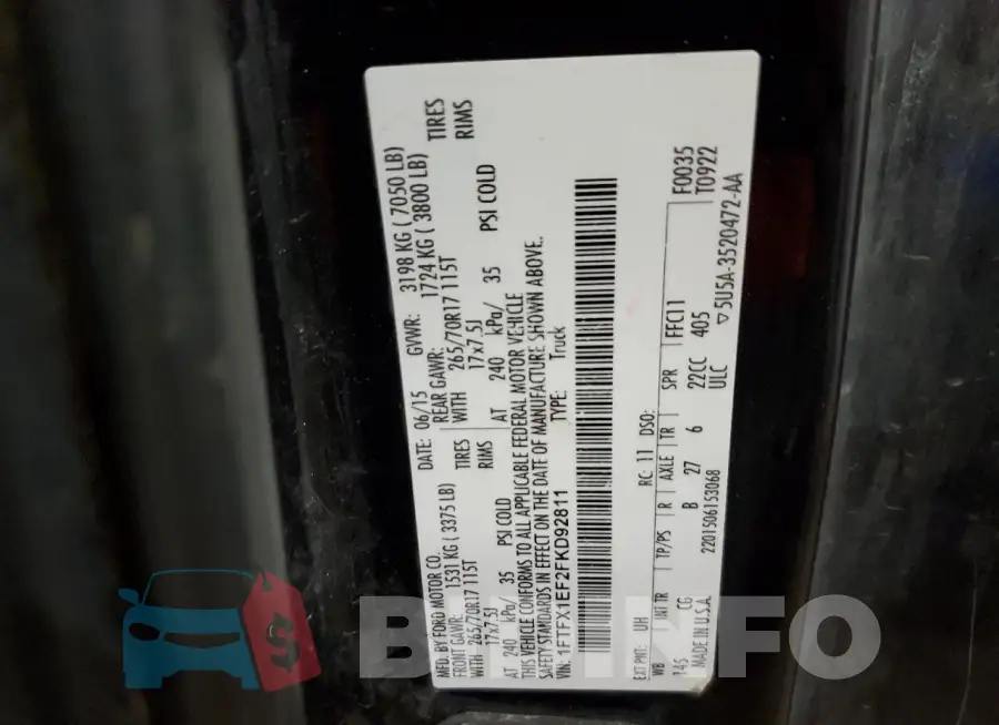 1FTFX1EF2FKD92811 Photo# 12