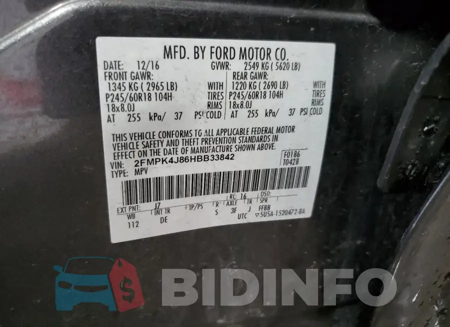2FMPK4J86HBB33842 Photo# 13