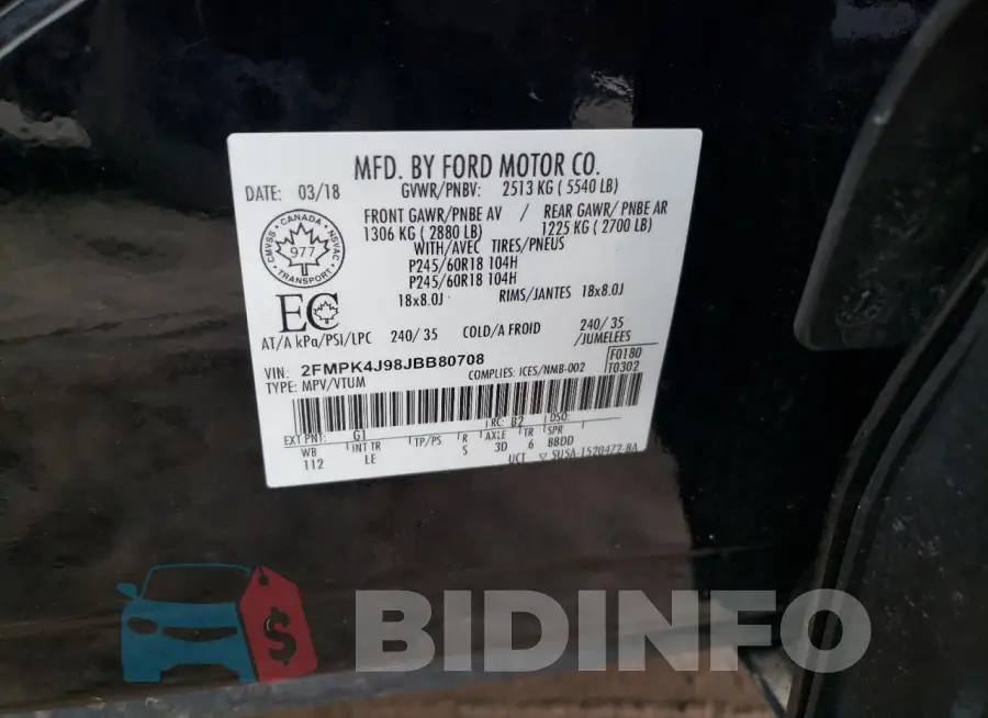 2FMPK4J98JBB80708 Photo# 13