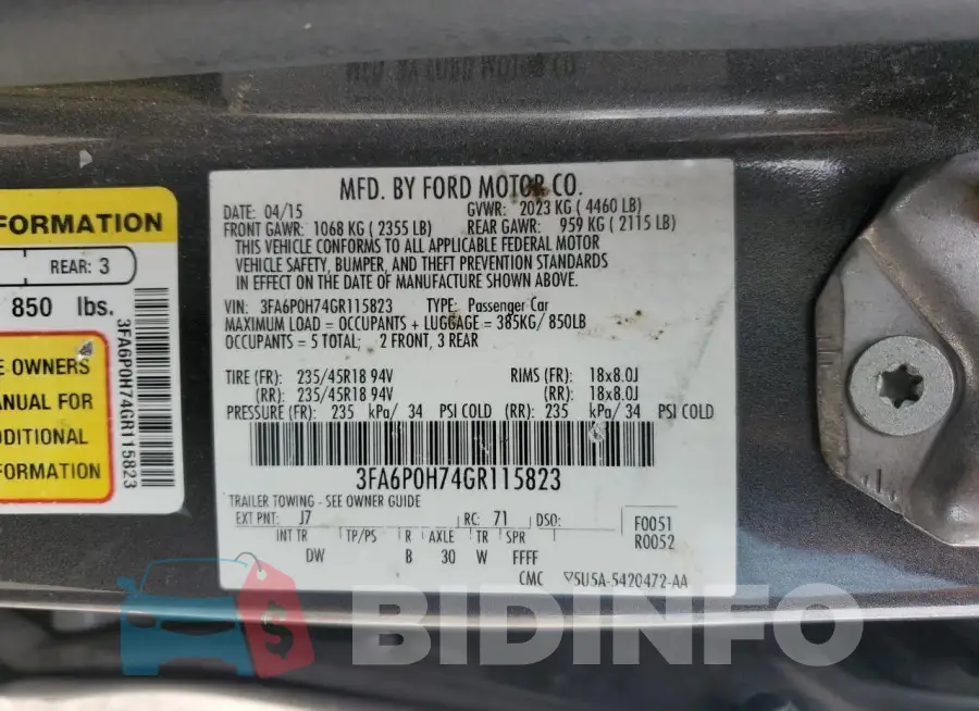 3FA6P0H74GR115823 Photo# 12