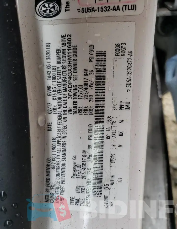 3FADP4GX3HM116802 Photo# 13