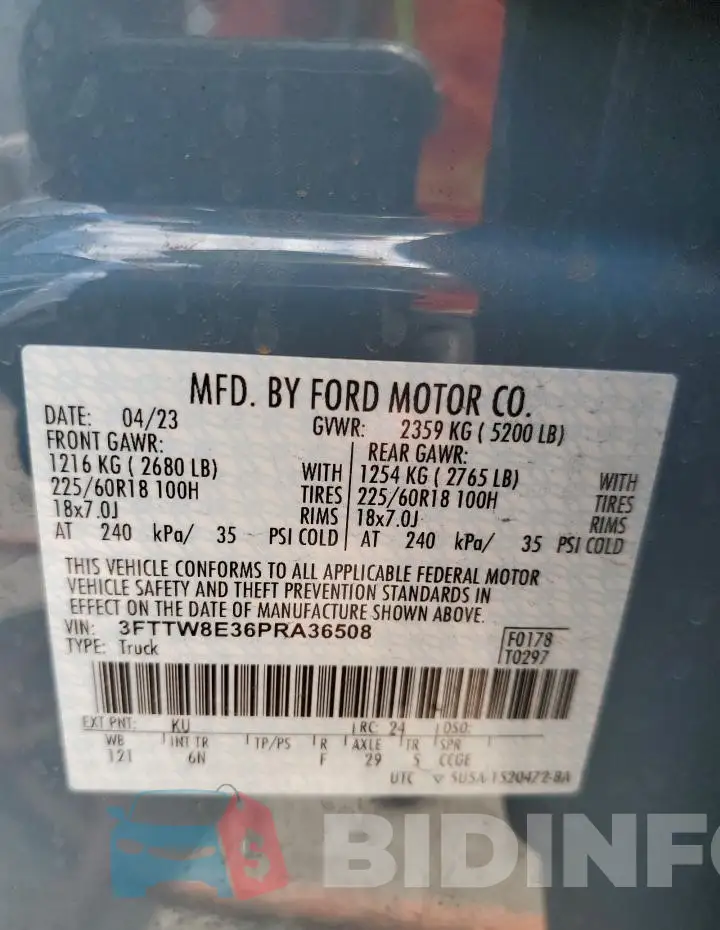 3FTTW8E36PRA36508 Photo# 14