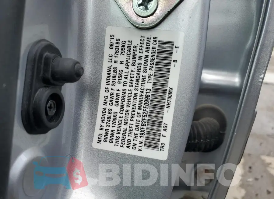 19XFB2F52FE099813 Photo# 12
