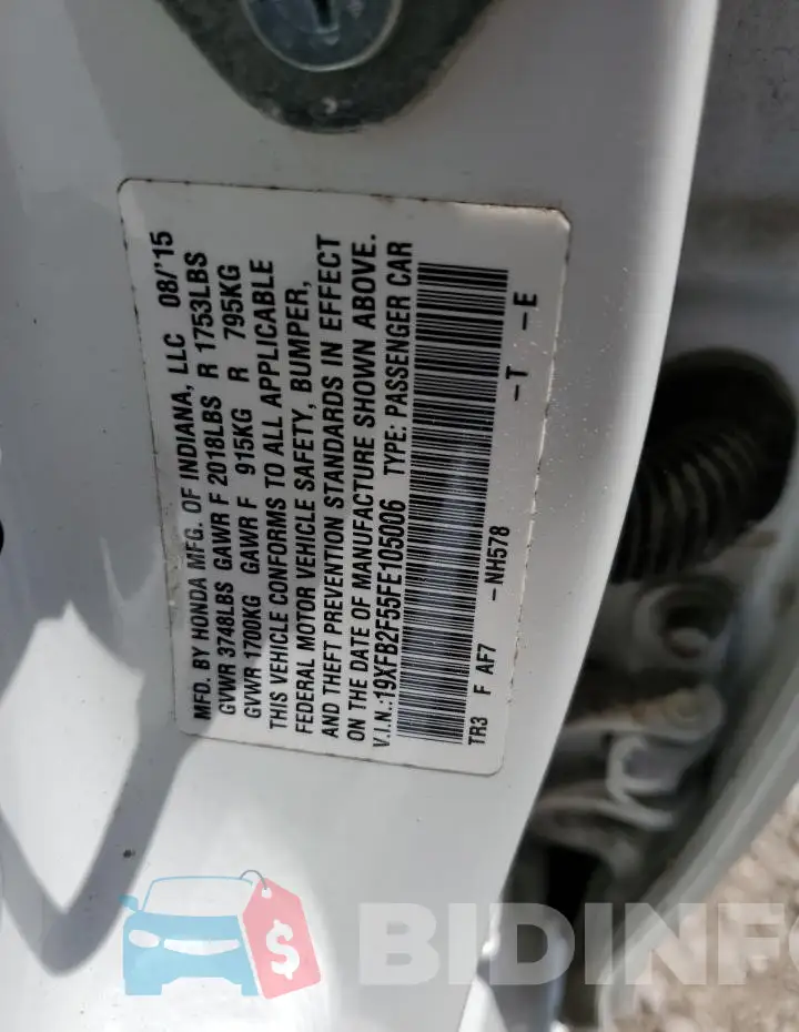 19XFB2F55FE105006 Photo# 12