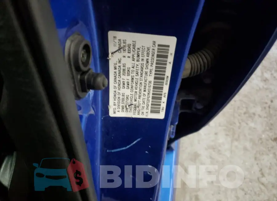 2HGFC2F67KH516736 Photo# 12