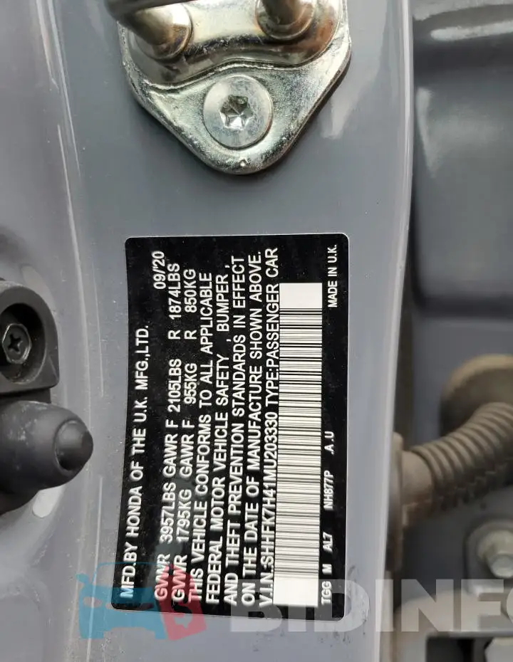 SHHFK7H41MU203330 Photo# 12