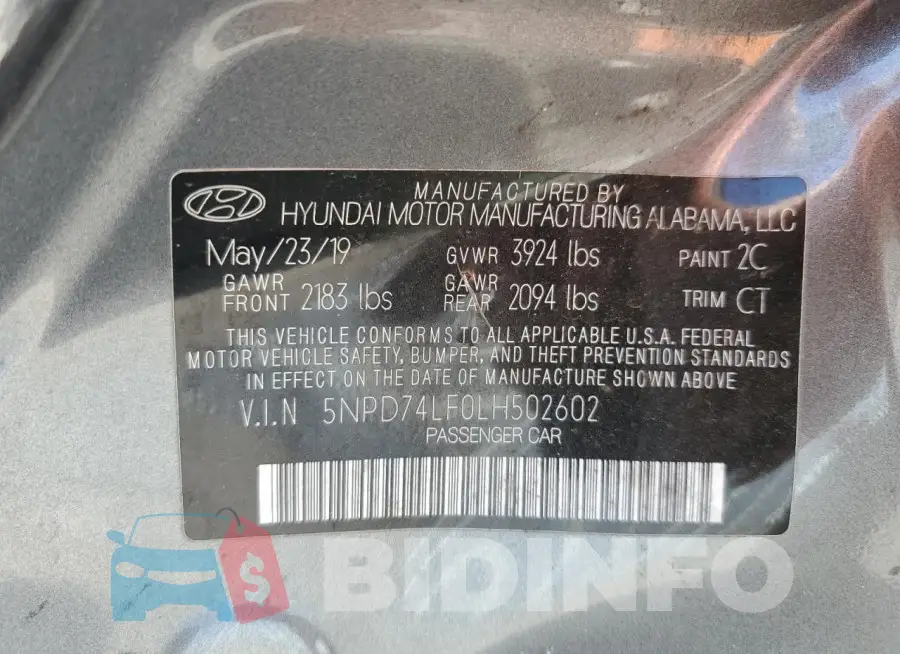 5NPD74LF0LH502602 Photo# 13