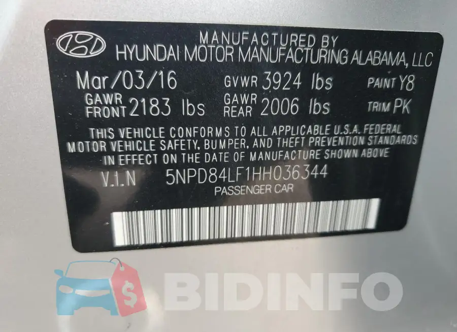 5NPD84LF1HH036344 Photo# 12