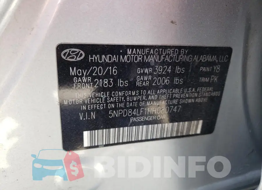 5NPD84LF1HH080747 Photo# 12