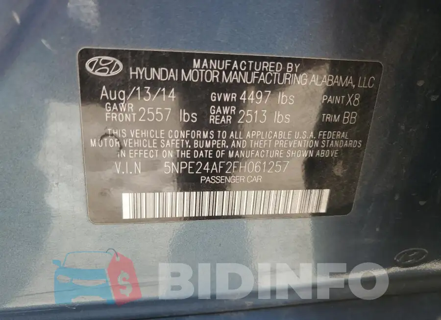 5NPE24AF2FH061257 Photo# 13