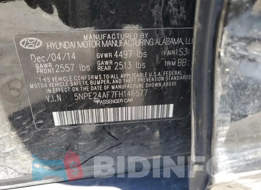 5NPE24AF7FH146577 Photo# 12