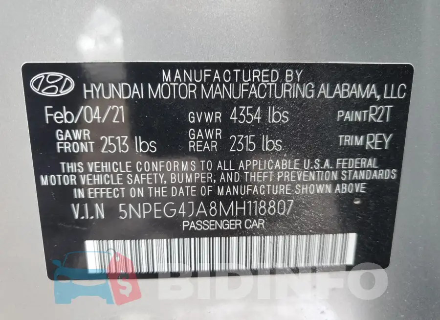 5NPEG4JA8MH118807 Photo# 13