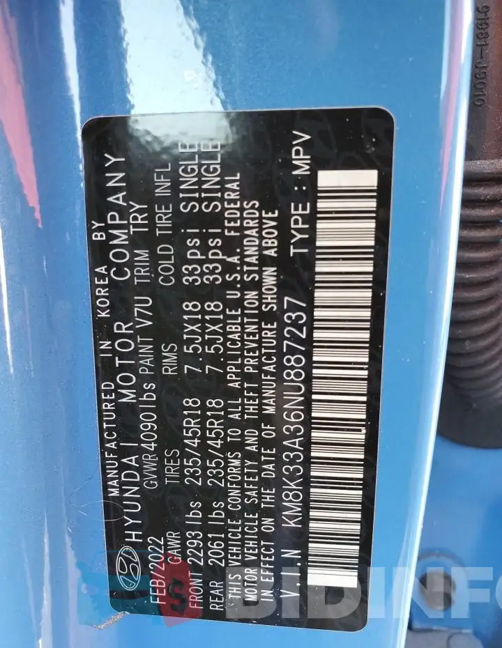 KM8K33A36NU887237 Photo# 13