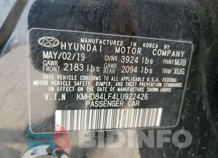 KMHD84LF4LU922426 Photo# 12