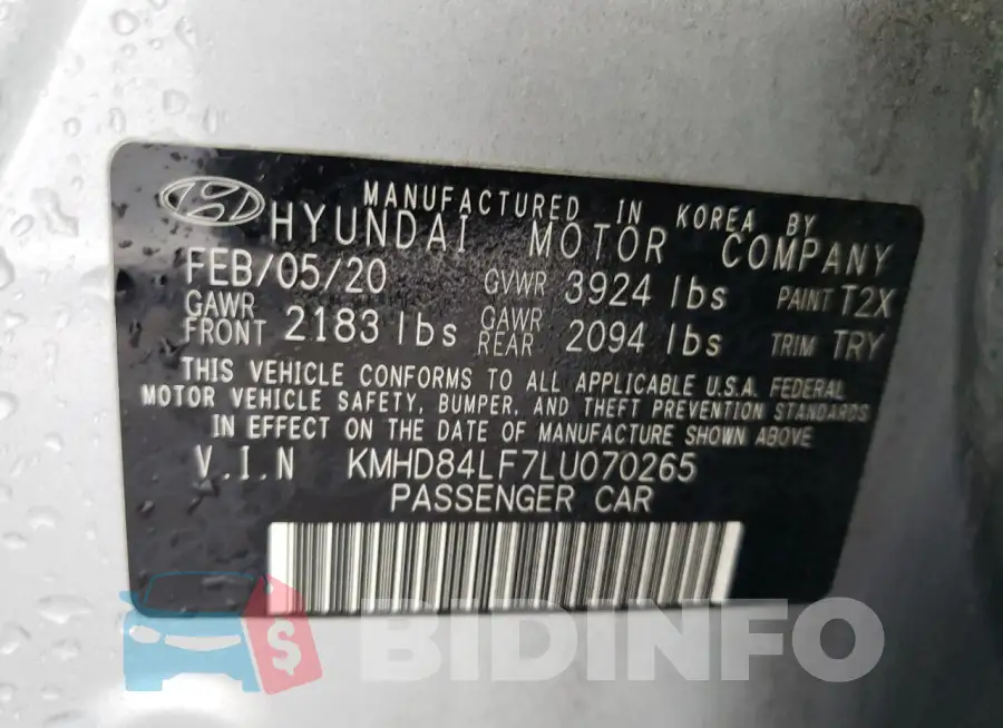 KMHD84LF7LU070265 Photo# 12