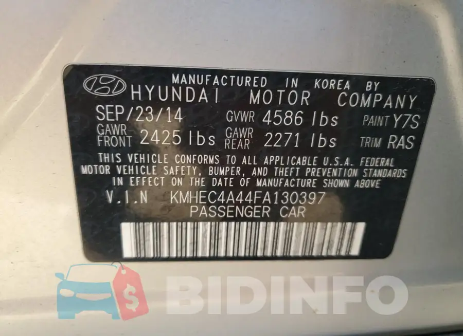 KMHEC4A44FA130397 Photo# 13