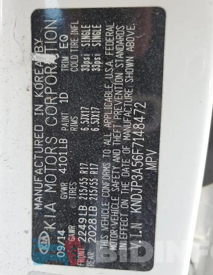 KNDJP3A56F7148472 Photo# 12