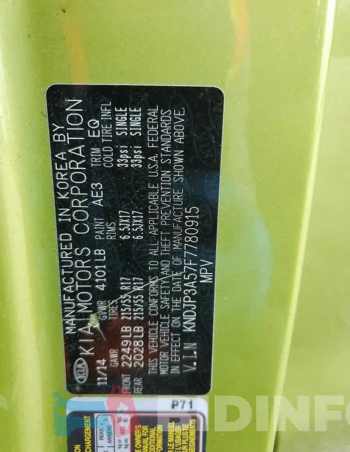 KNDJP3A57F7780915 Photo# 13