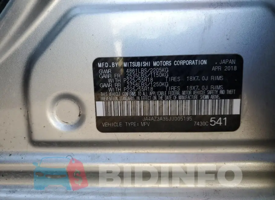 JA4AZ3A36JJ005195 Photo# 12