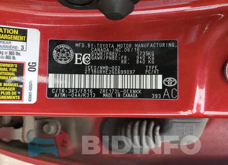 2T1BURHE2GC699097 Photo# 12